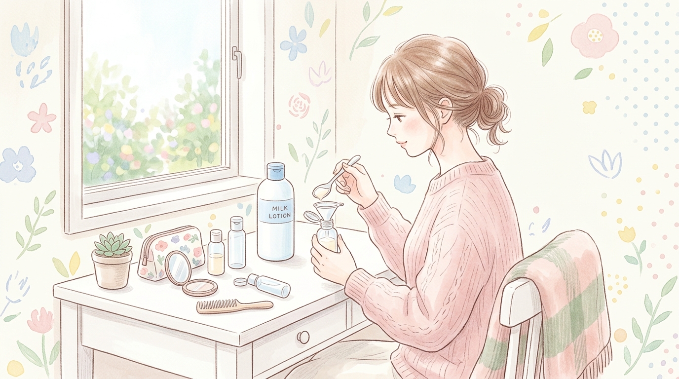 お気に入りの乳液を賢く持ち運ぶ！100均ボトルへの詰め替えアイデア
