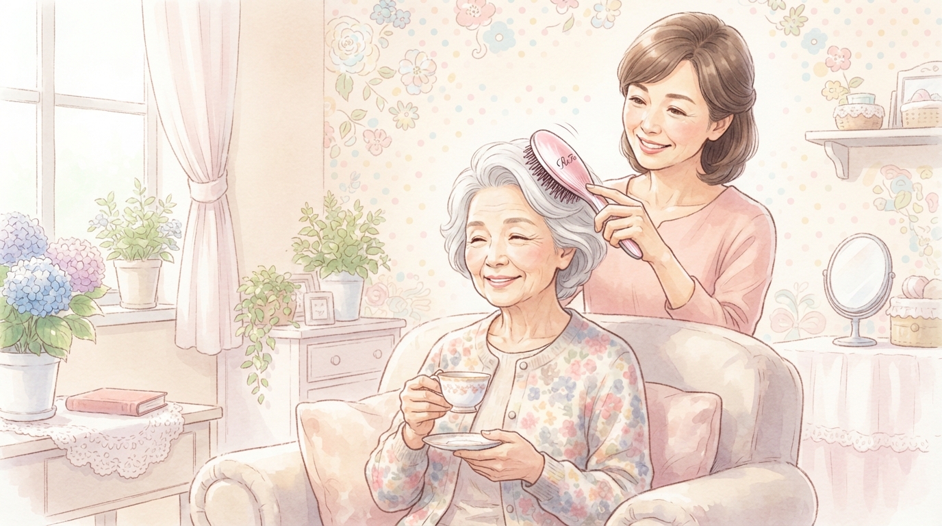 リファエールブラシは80代の頭皮に優しい？痛みへの配慮とピンの設計